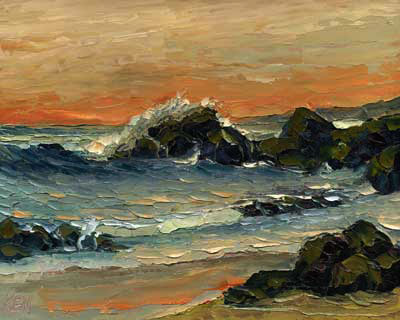 Southern California Seascape Oil Painting by Kenneth John