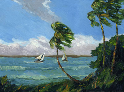 Florida Rivers Coast Seascape Oil Painting by Kenneth John
