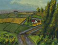 western hills farm landscape oil painting