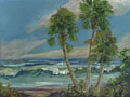 Beach Palms Seascape Oil Paint