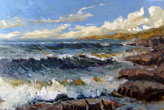 california coast oil painting