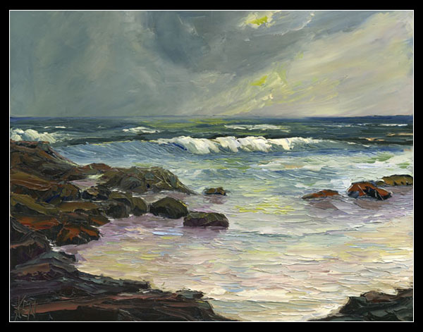 Sun Peek Seascape Oil Painting