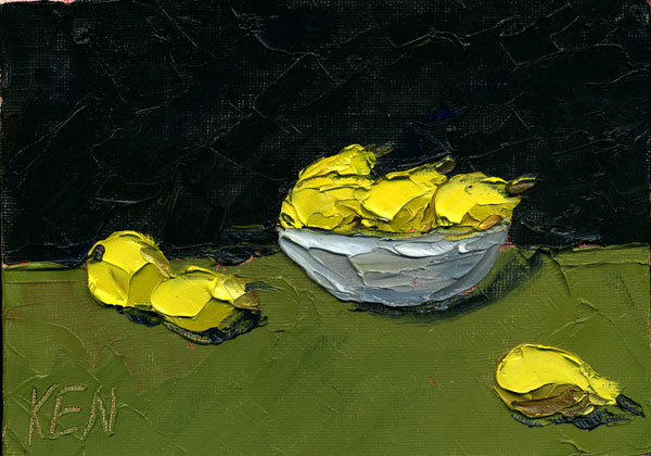 BOWL OF PEARS PAINTING