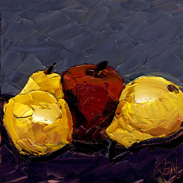 pears and apple painting