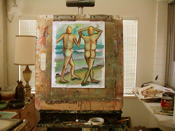 figure gesture oil painting drawing
