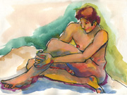 life painting watercolors male