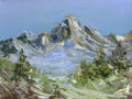 landscape oil paintings blue snow mountains