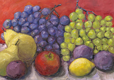 Grapes Still Life Oil Painting