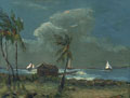dusk sail oil painting seascape