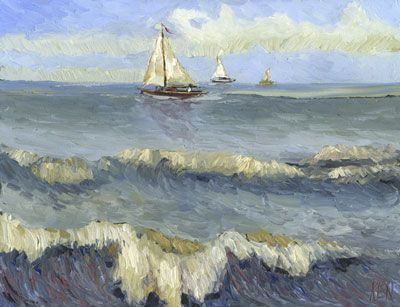 Seascape at Saint Maries by Vincent Van Gogh Oil Paintings by KEN