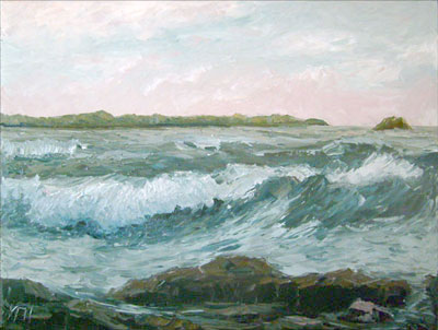 California Coast Seascape Oil Painting by Kenneth John