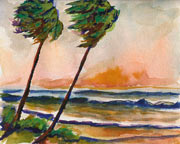 seascape watercolor